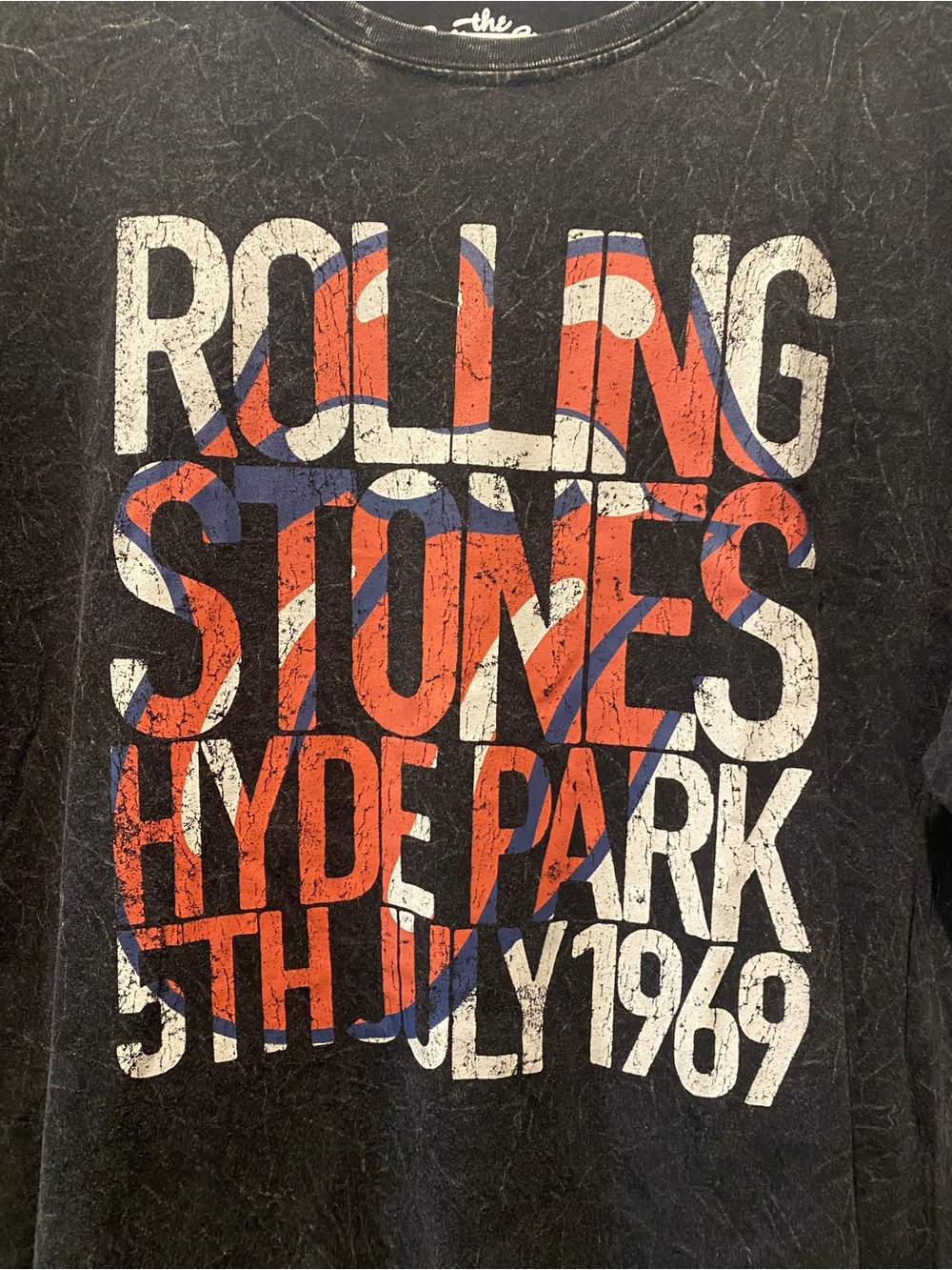 The Rolling Stones Hyde Park July 5 1969 Graphic Black T-Shirt Size XXL